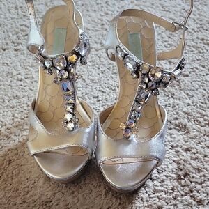 Glamorous Silver Heeled Sandals